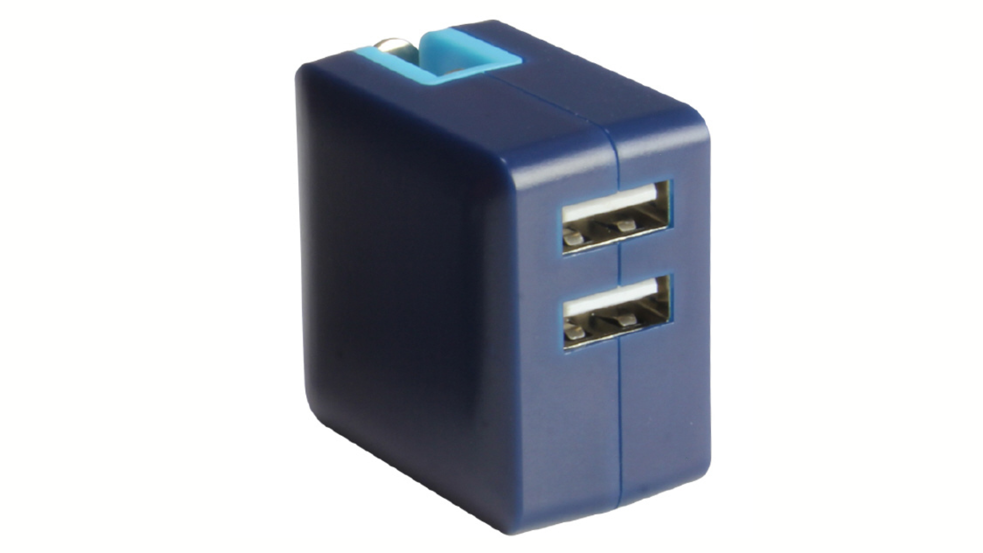 USB2ポート AC充電器 コンパクトタイプ 計3.1A 青 MCAA2003BU