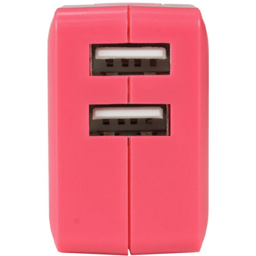 USB2ポート AC充電器 コンパクトタイプ 計3.1A ピンク MCAA2002PK