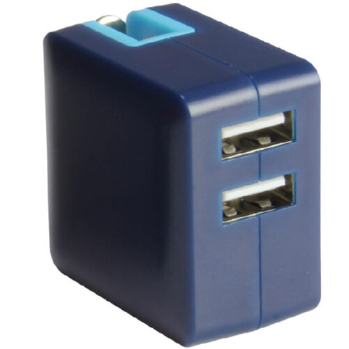 USB2ポート AC充電器 コンパクトタイプ 計3.1A 青 MCAA2003BU