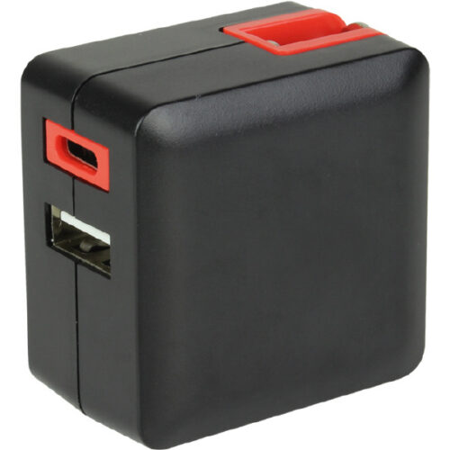 PD20W Type-C1P/USB1P AC コンパクト 計3.1A 黒赤 MCAC2101BR