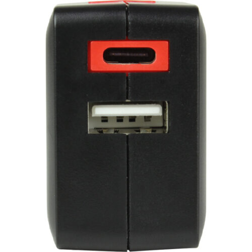 PD20W Type-C1P/USB1P AC コンパクト 計3.1A 黒赤 MCAC2101BR