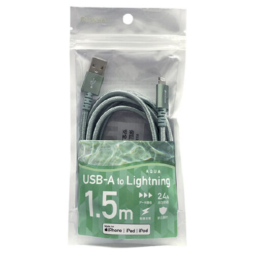 MFiライトニング 充電通信ケーブル デザインタイプ 1.5M GR MLTD2215GR