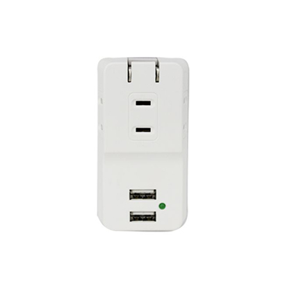 3コンセント+USB-A2ポートACタップ 計3.4A ホワイト MTA1801WH
