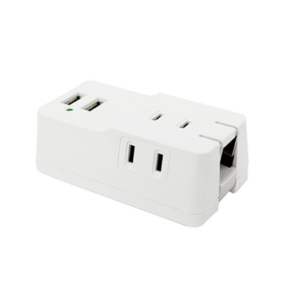 3コンセント+USB-A2ポートACタップ 計3.4A ホワイト MTA1801WH