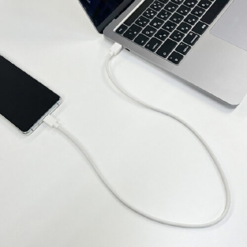 USB Type-C To C ケーブル シリコン+ナイロン 0.5M 白 MTCS2305WH