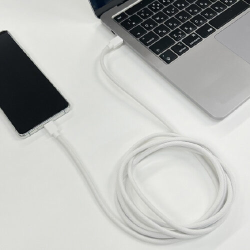 USB Type-C To C ケーブル シリコン+ナイロン 2.0M 白 MTCS2320WH