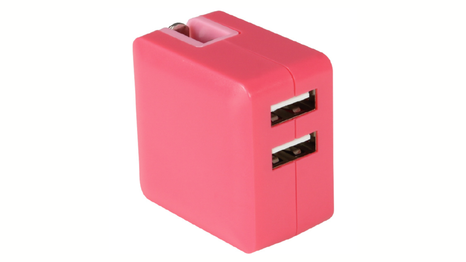 USB2ポート AC充電器 コンパクトタイプ 計3.1A ピンク MCAA2002PK