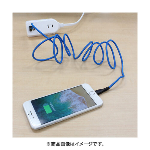 MFiライトニング 充電通信ケーブル 超屈曲タイプ 1.5M 青 MLTT1915CBU